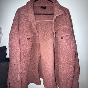 32 Degrees Women's Dusty Rose Teddy Jacket